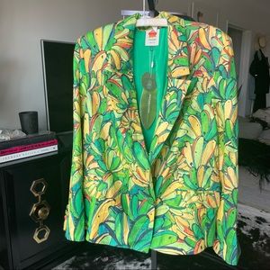 FARM Rio Green Banana Linen Blazer - NWT